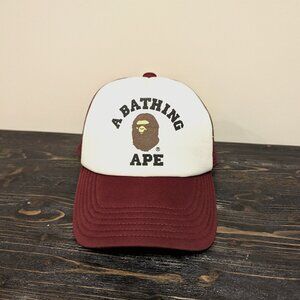 BAPE College Mesh Cap Burgundy